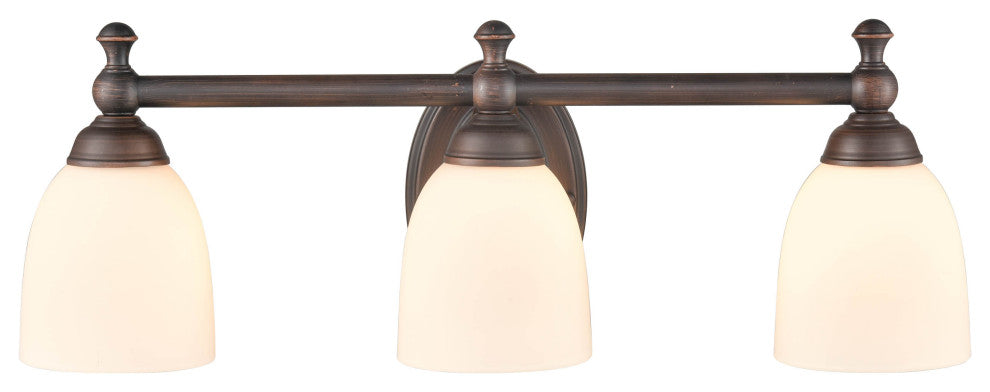 3 Light 21.5" Rubbed Bronze Vanity Light
