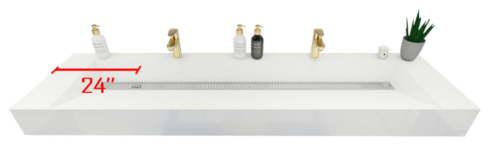 Madison 84" Wall Standing Double Sink Vanity with Reinforced Acrylic Sink, White Oak