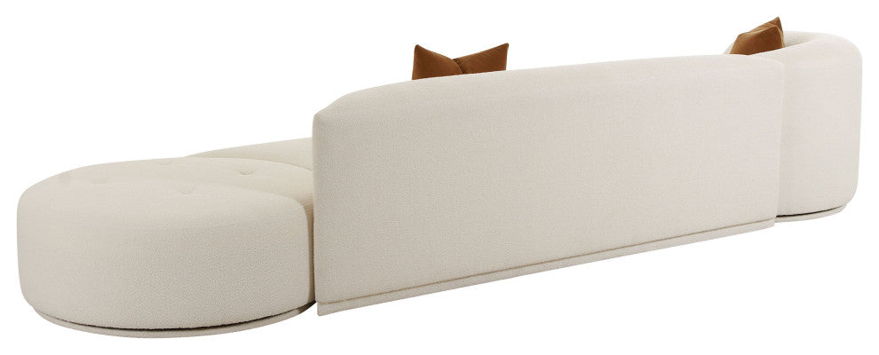 Fickle Cream Boucle 2-Piece Modular LAF Sofa