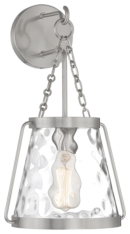 Crawford 1-Light Wall Sconce, Matte Black, Satin Nickel