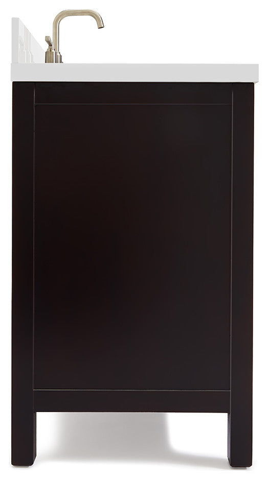 ARIEL Cambridge 43" Left Offset Rectangle Sink Bathroom Vanity Quartz Top