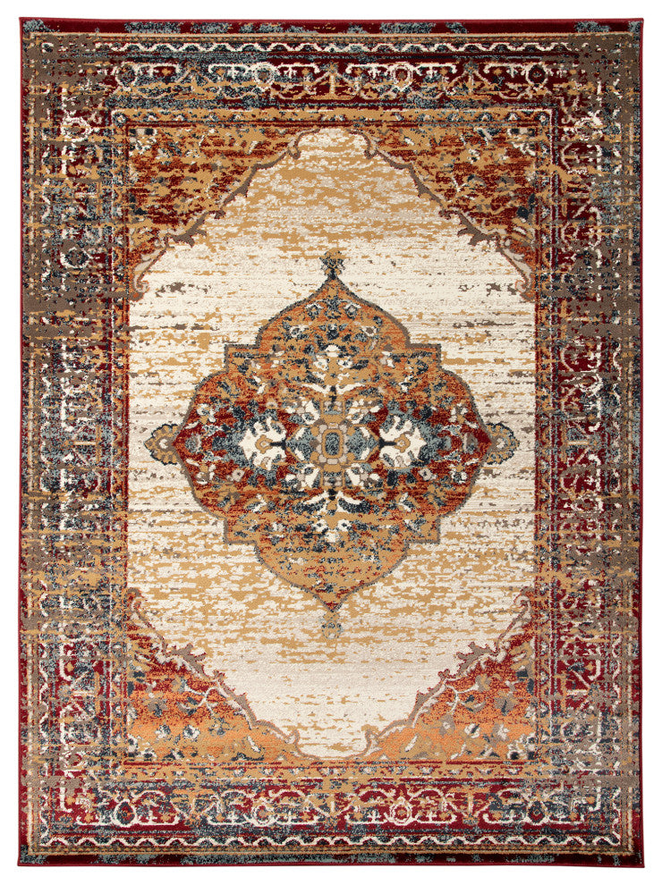 Athinai Pelham Red Medallion Area Rug, 2'x3'