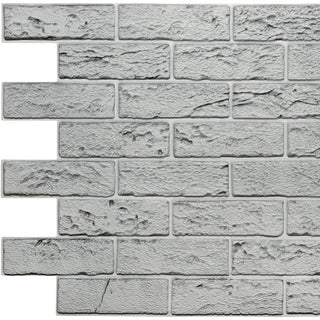Grey Bricks 3D Wall Panels, Set of 10, Covers 64 Sq Ft