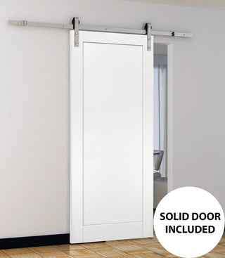 Slab Barn Door Panel 32 x 80 | Quadro 4111 White Ash | Pocket Closet