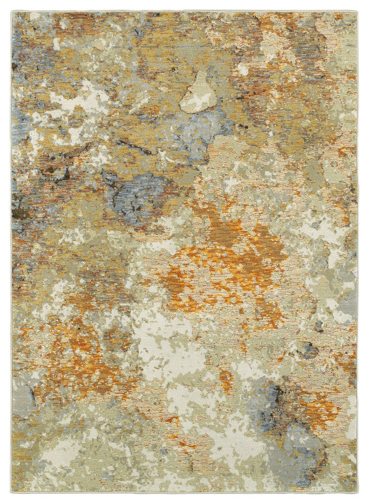 Oriental Weavers Evolution Gold/ Beige Abstract Indoor Area Rug 6'7"X9'6"