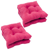 16-inch Solid Micro Suede Square Tufted Chair Cushions (Set of 4)