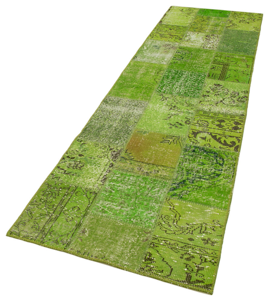 Rug N Carpet - Handwoven Oriental 2' 10" x 10' 0" Boho Patchwork Runner Rug