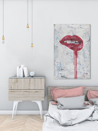 "Tainted Lips" Painting Print on Wrapped Canvas, 16"x24"