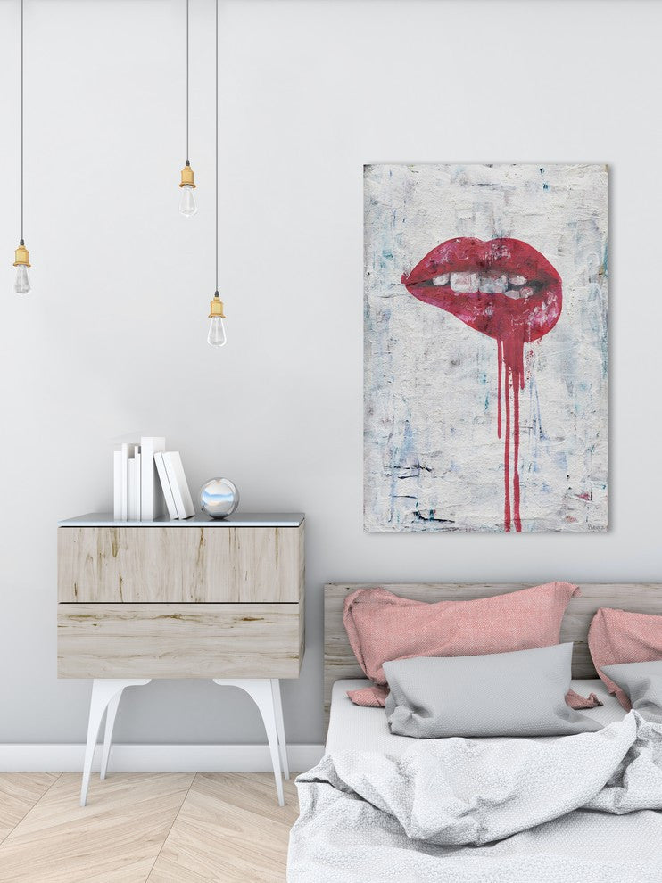 "Tainted Lips" Painting Print on Wrapped Canvas, 16"x24"