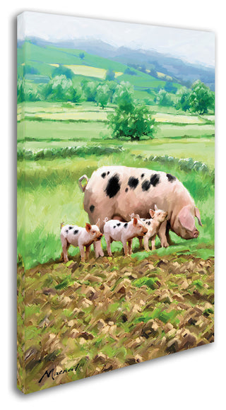The Macneil Studio 'Pig and Piglets' Canvas Art, 47"x30"