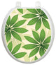 Floating Leaves Toilet Tattoos Seat Cover, Vinyl Lid Decal, Bathroom Decoration, Round