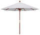 9' Square Push Lift Wood Umbrella, Natural Pacifica
