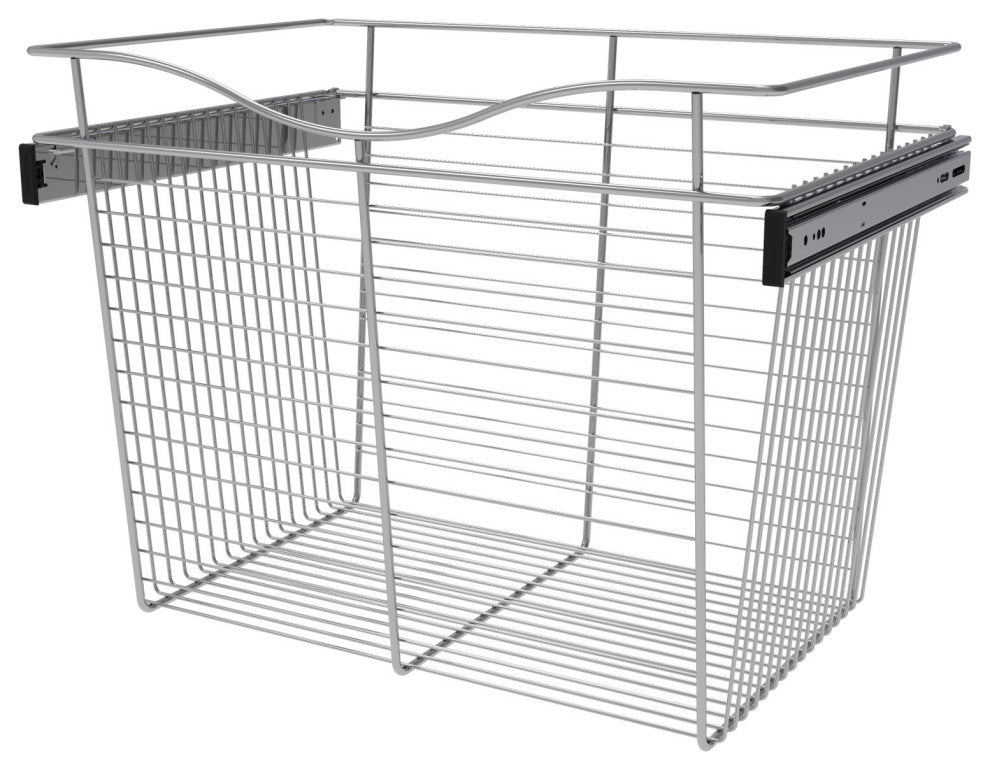 Closet Basket for Custom Closet Systems, Chrome, 24Wx16Dx18H"