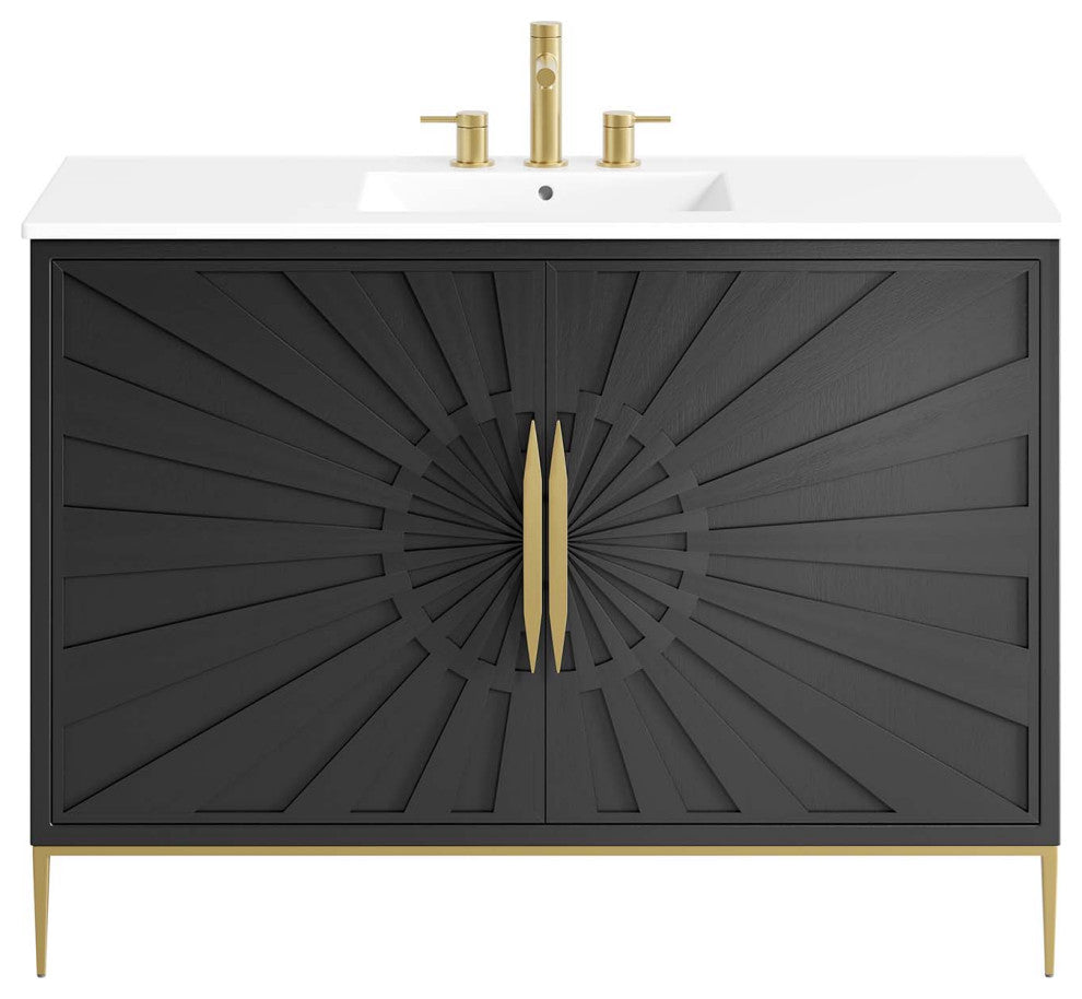 Awaken 48" Bathroom Vanity, White Black