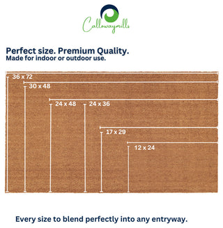 Natural Coir & Vinyl Doormat, 24" X 36" Hc