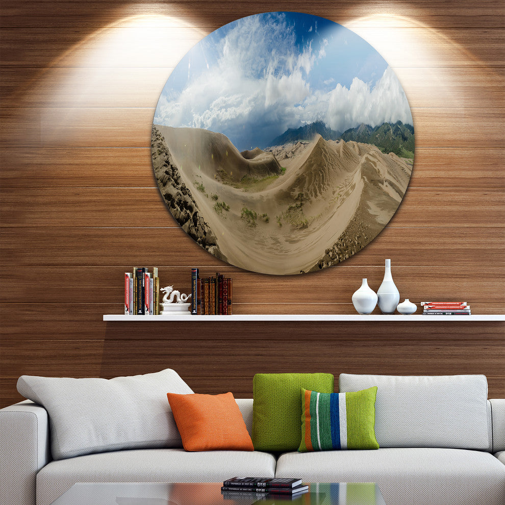Massive Sand Dunes Panorama, Landscape Round Wall Art, 36"