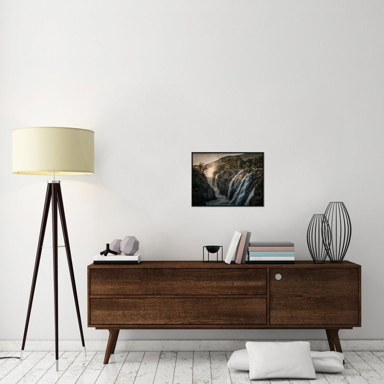 "Sacred Waterfalls" Framed Canvas Giclee by Pavol Stranak, 23x17"