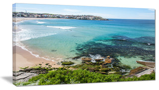 "Expansive Sydney Bondi Beach" Seashore Canvas Print, 40"x20"