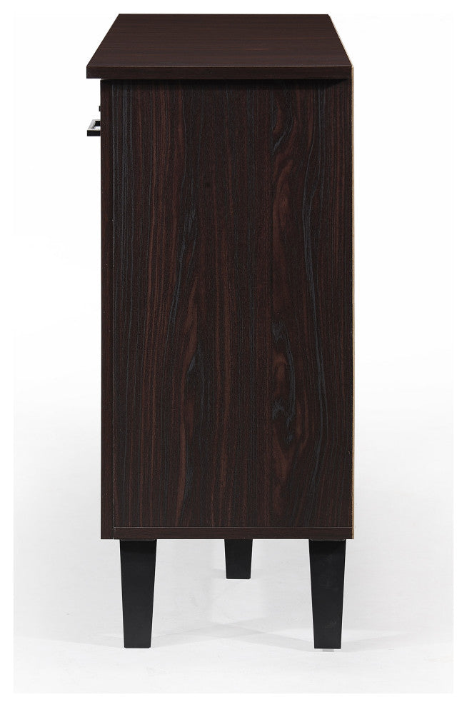 GDF Studio Emilia Mid Century Modern Finished Fiberboard Cabinet, Wenge