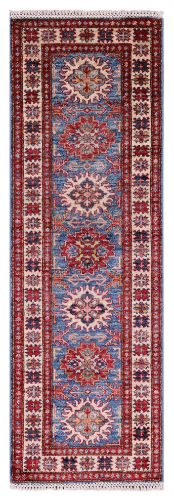 1' 10" X 5' 8" Super Kazak Hand-Knotted Wool Runner Rug Q10304