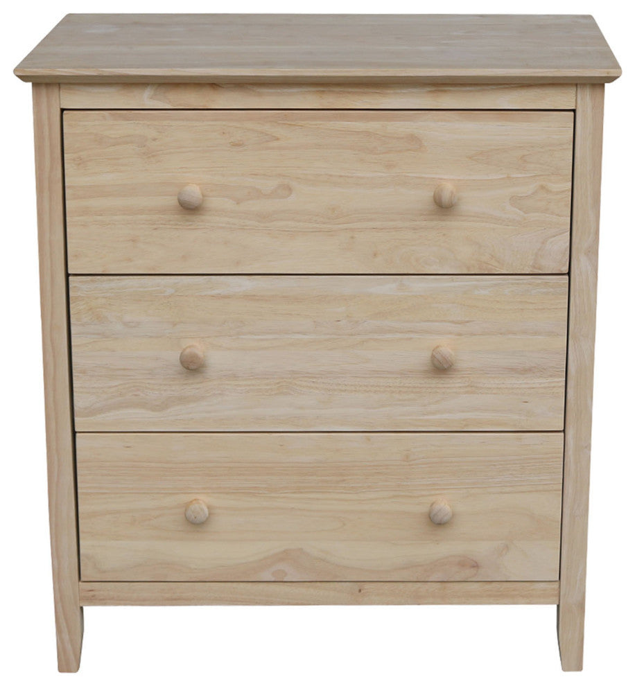 Solid Wood Dresser Chest With 3 Drawers