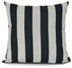 Rugby Stripe, Stripe Print Pillow, Black, 16" x 16"