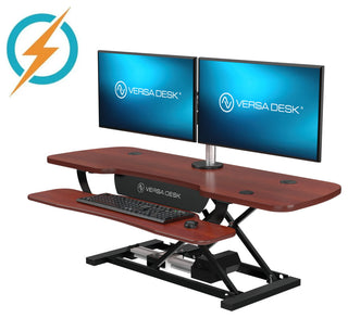 VersaDeskÂ® PowerProÂ® Electric Height Adjustable Standing Desk Converter, Cherry, 48''