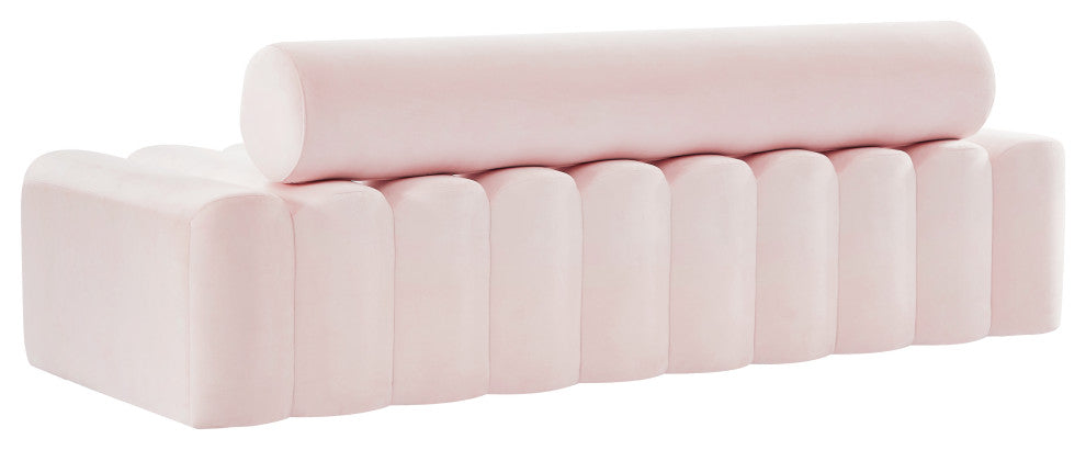 Melody Velvet Upholstered Chair, Pink, Sofa