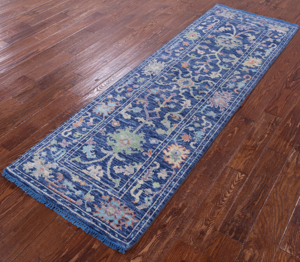 Runner Turkish Oushak Handmade Wool Rug 2' 8" X 7' 11" - Q13458