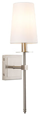 Torcia Wall Sconce with Fabric Shade, Brushed Nickel