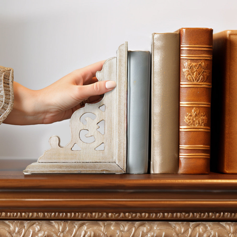 American Art Decor Heavy Duty Wood Bookends for Books/CDs/Vinyls/Magazines