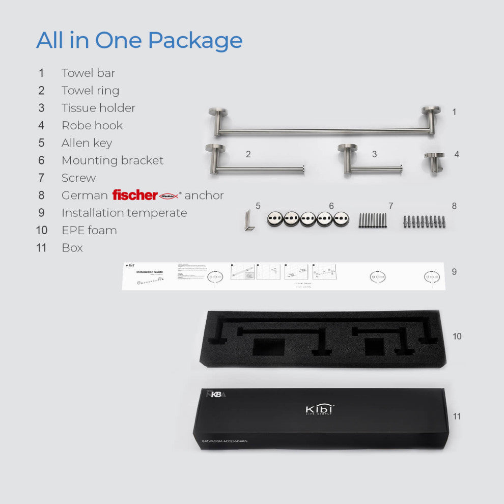 Circular 4 Piece Hardware Set, Brush Nickel