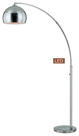 Alrigo 80" LED Arched Floor Lamp With Dimmer, Chrome