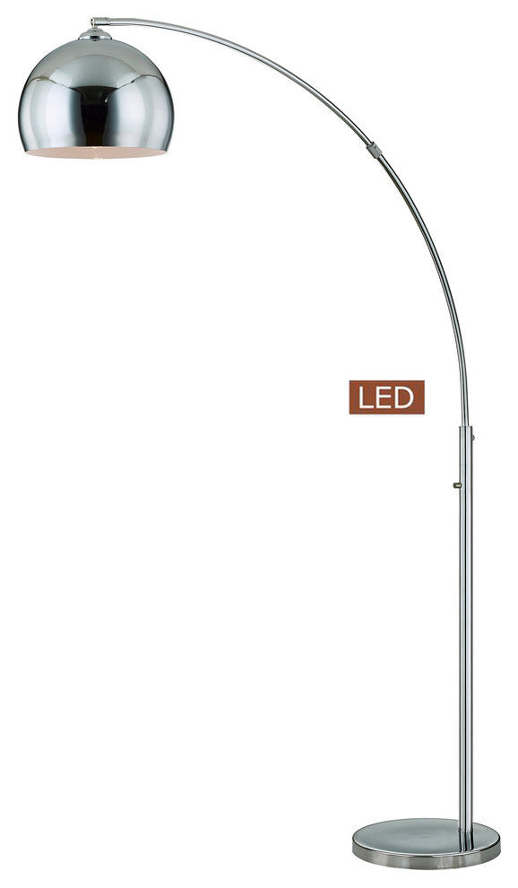 Alrigo 80" LED Arched Floor Lamp With Dimmer, Chrome