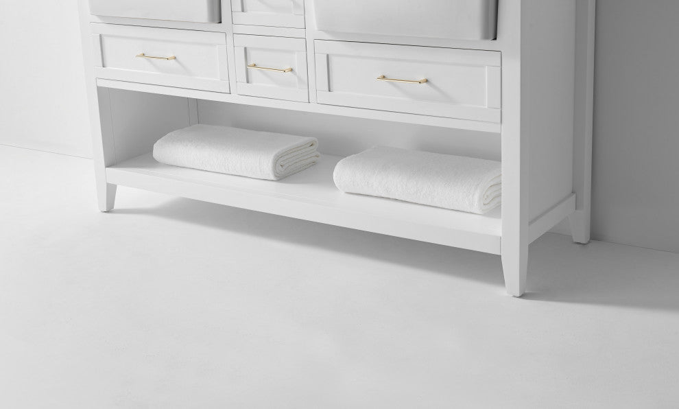 Hayley Bathroom Vanity Set, White, 60"