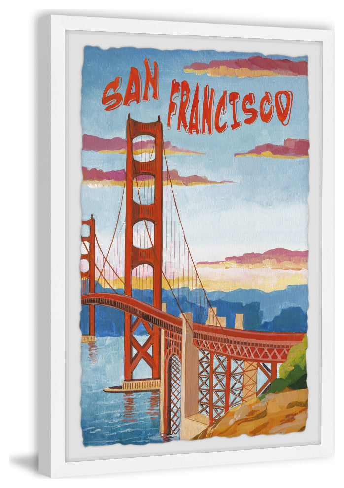 "The Iconic Golden Gate Bridge" Framed Painting Print, 24x36