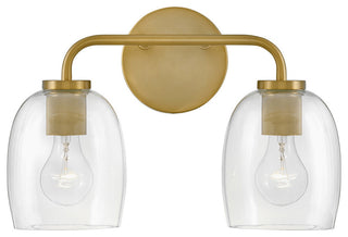 Lark 85012 Percy 2 Light 15"W Bathroom Vanity Light - Lacquered Brass