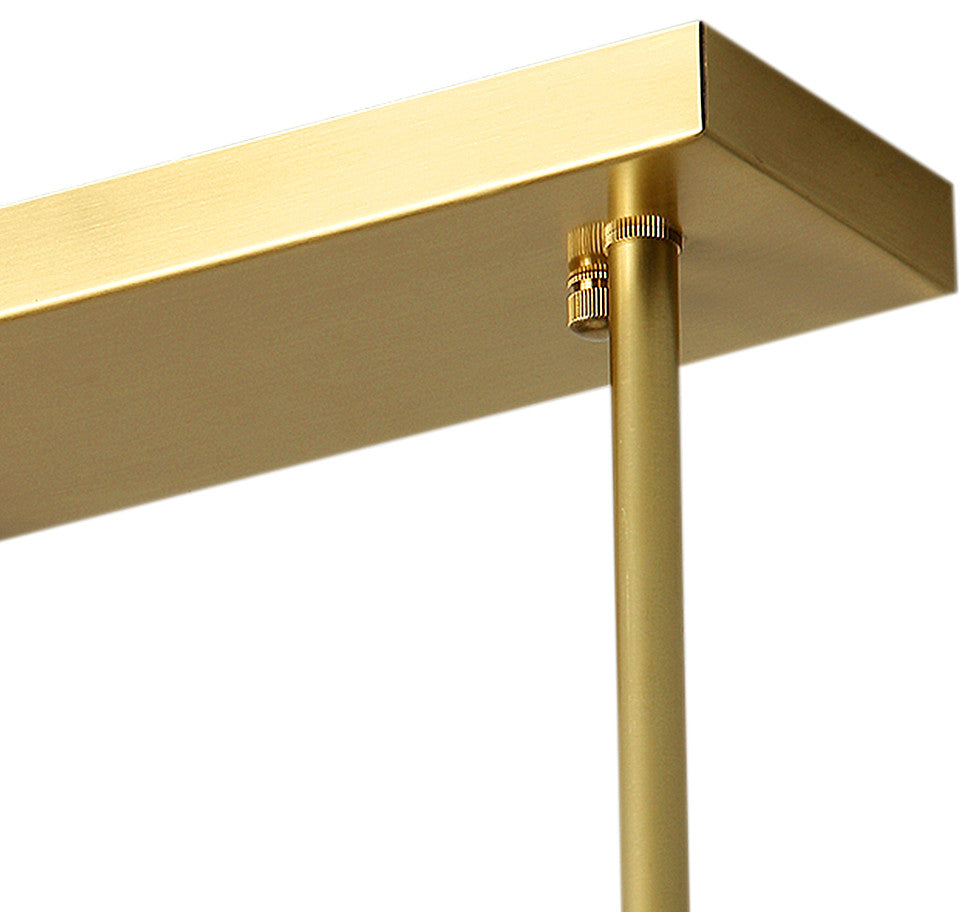 3-Light Kitchen Island Linear Pendant, Brass