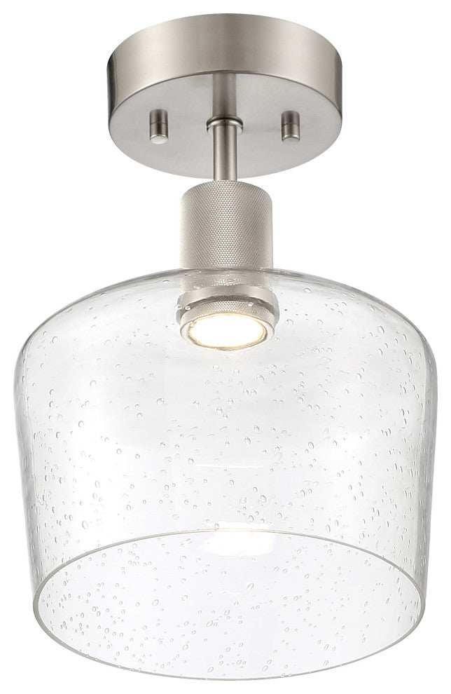 Access Port Nine 1-Light Chardonnay LED Semi-Flush Brushed Steel