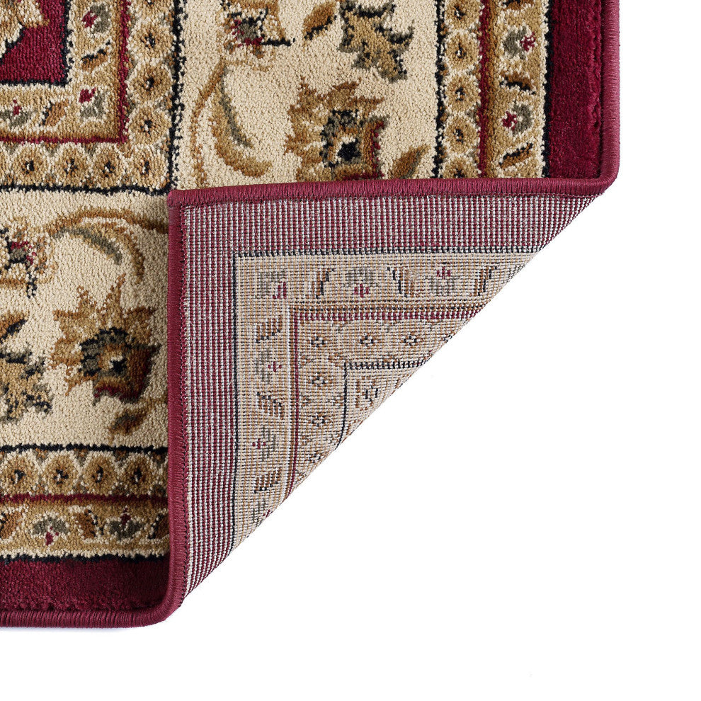 Gabrielle Transitional Border Red Rectangle Area Rug, 10.6'x14.6'