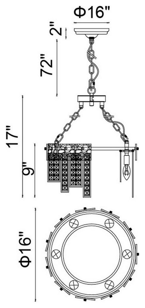 Glacier 6 Light Down Chandelier With Polished Nickel Finish