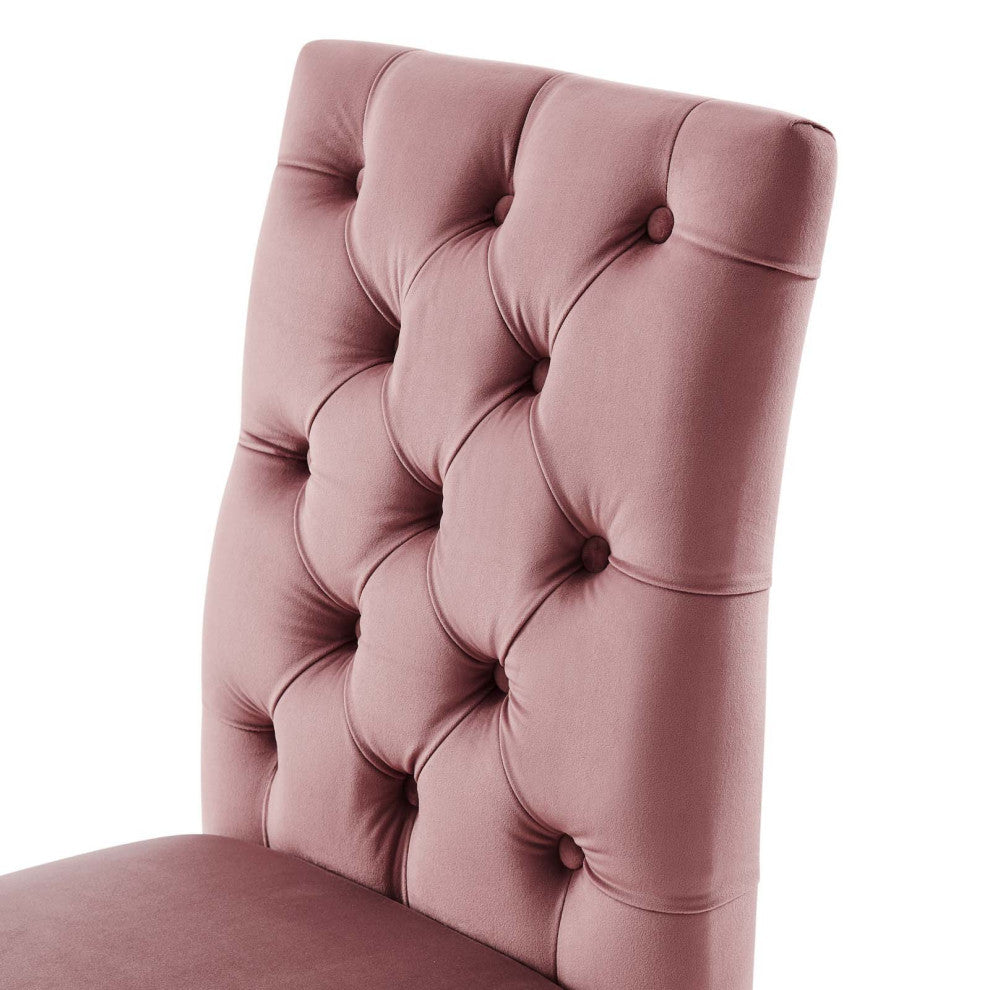 Side Dining Chair, Set of 2, Pink, Velvet, Modern, Cafe Bistro Hospitality