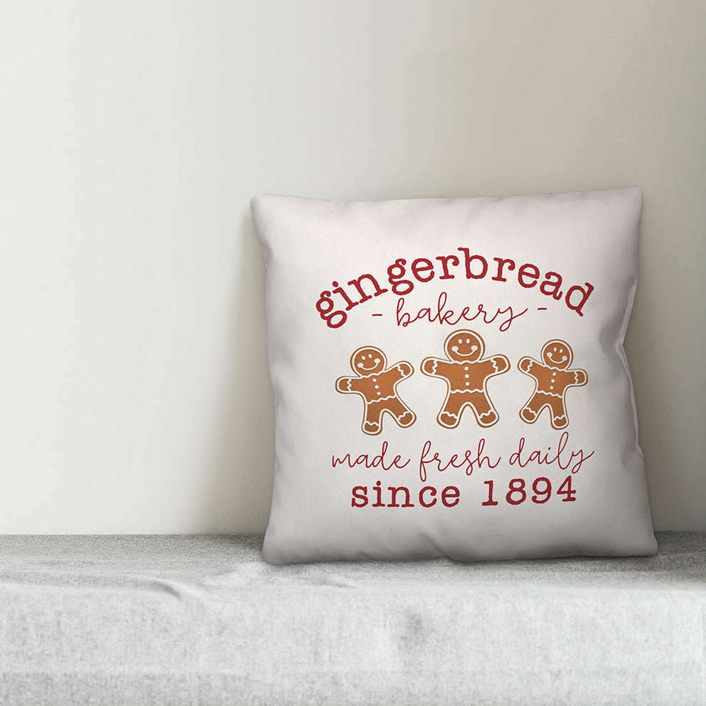 Gingerbread Bakery 18"x18" Throw Pillow