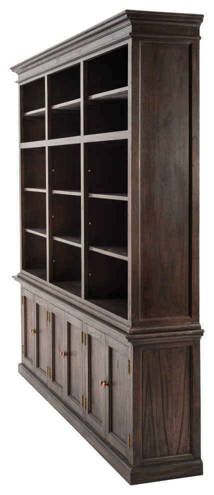 Black Wash Triple Bookshelf Hutch