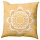 Ikat Mandala Indoor/Outdoor Throw Pillow, Sunshine Yellow, 18x18"