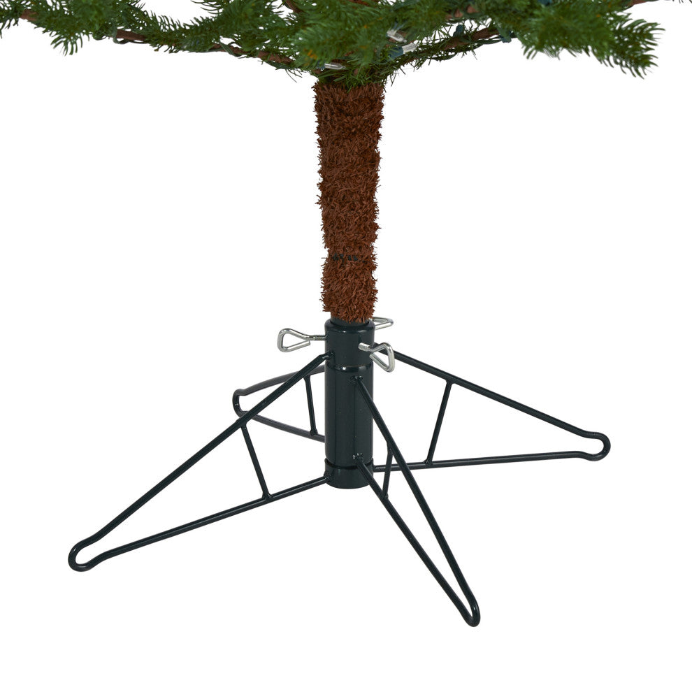 7.5' Fairbanks Fir Faux Xmas Tree W/ Multifunction Lights & Bendable Branches