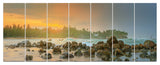 Untouched Tropical Beach Panorama, Landscape Canvas Art Print, 83"x32", 7 Panels