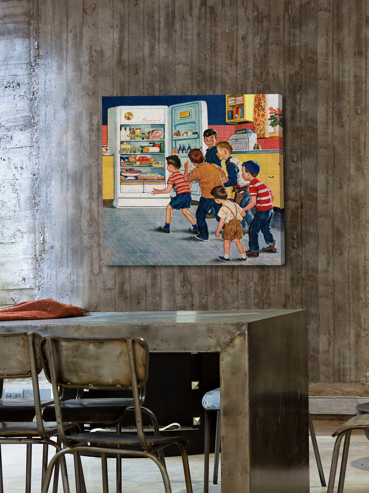 "Refrigerator Raid" Painting Print on Canvas by Amos Sewell