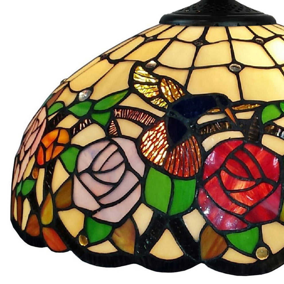 Tiffany Style 2 Light Hummingbirds Pendant Lamp 16" Wide