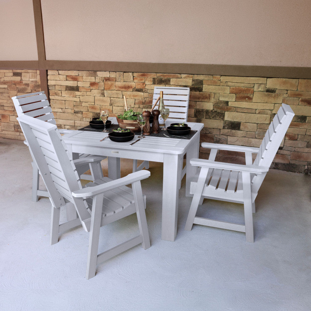 Weatherly 5-Piece Square Dining Set, White